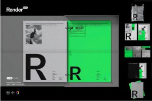 6款时尚高级品牌LOGO设计文件夹画册信纸名片展示贴图PSD样机模板