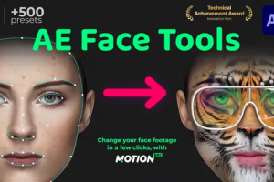 人脸面部跟踪换脸合成脚本AE Face Tools V5，新增500组特效预设