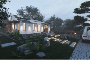 新中式别墅外观设计3D模型MAX格式素材包