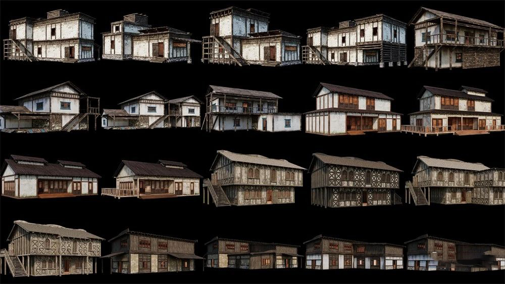 200款古老中世纪房屋3D建筑模型,Blend、FBX格式带4K PBR纹理贴图_琦美素材库,让您的设计少走弯路~