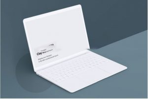全新陶瓷Macbook Air苹果笔记本电脑样机PSD源文件模板素材
