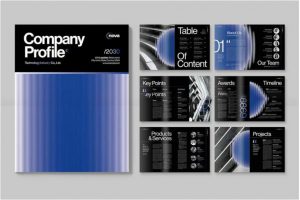 现代时尚企业年度报告宣传画册图文排版设计INDD模板素材