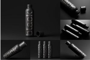10款暗黑哑光化妆品塑料包装瓶设计展示效果图PSD样机模板