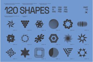 120款未来科幻科技赛博朋克抽象艺术AI矢量LOGO几何图形设计素材