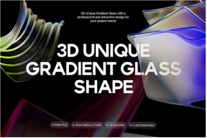 25款多彩半透明玻璃水晶3D立体图标Icons图形PNG免抠图设计素材