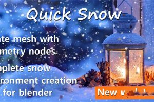 Blender  Quick Snow v4.0插件！快速制作下雪覆盖特效