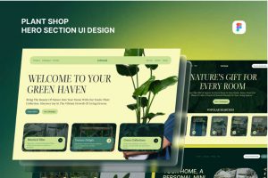时尚创意植物绿植电子商城网站界面设计Figma模板素材
