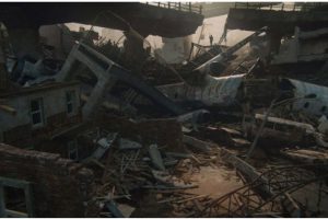 飞机残骸城市楼房建筑倒塌灾难场景3D模型 Blender_UE格式