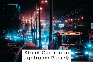 复古电影蓝绿赛博朋克街道摄影后期调色Lightroom预设