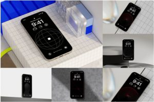 时尚APP UI用户界面设计展示效果图iPhone 15 Pro手机贴图样机Figma模板素材