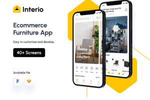 40+屏极简家具在线销售电子商城APP用户界面设计Figma_Sketch格式模板