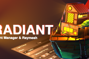 Blender灯光管理插件 Radiant 1.32 伪体积光假发光风格话照明环境