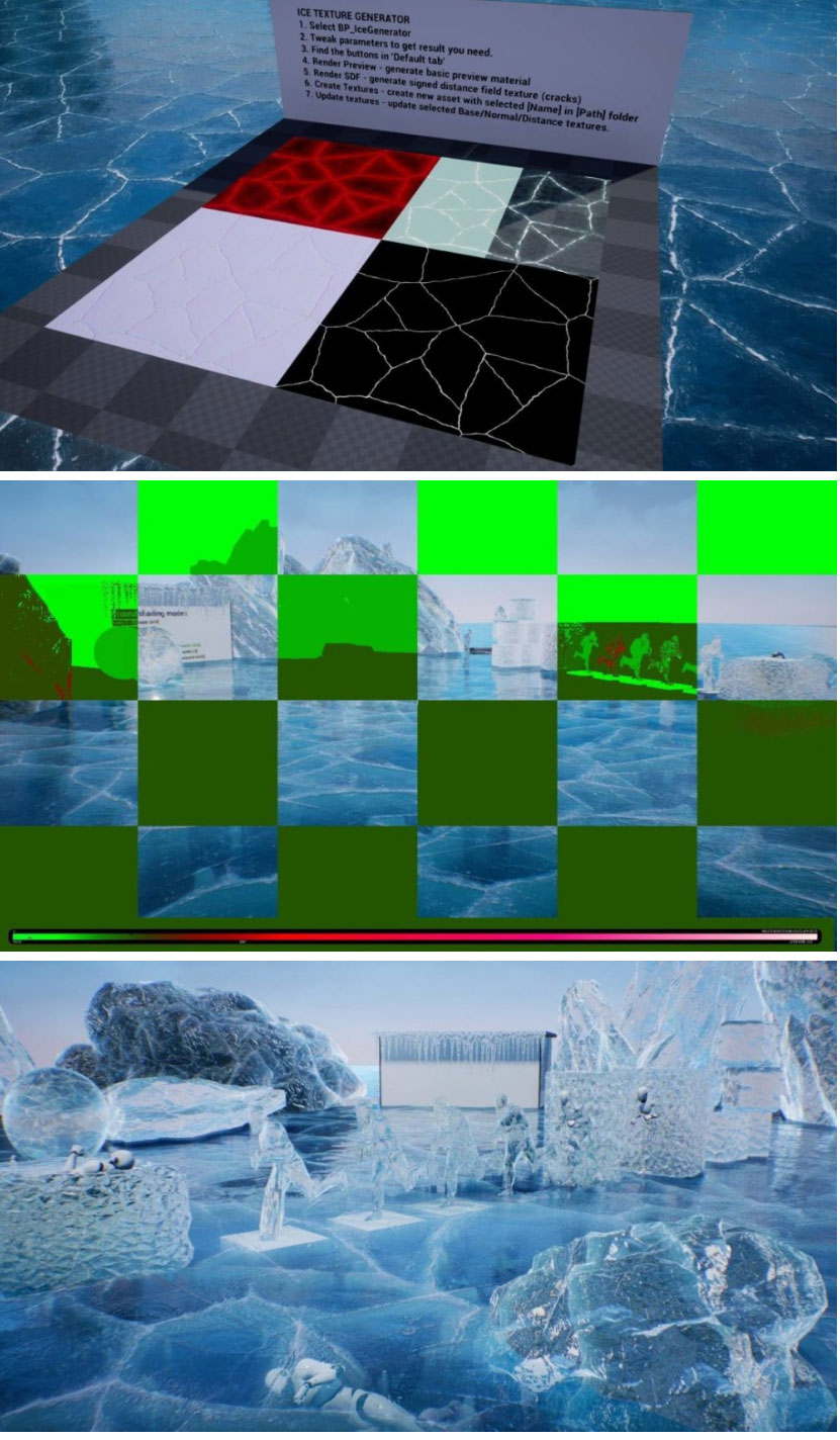 UE素材 地面冰冰块冰山水晶冰柱场景3D模型_琦美素材库,让您的设计少走弯路~