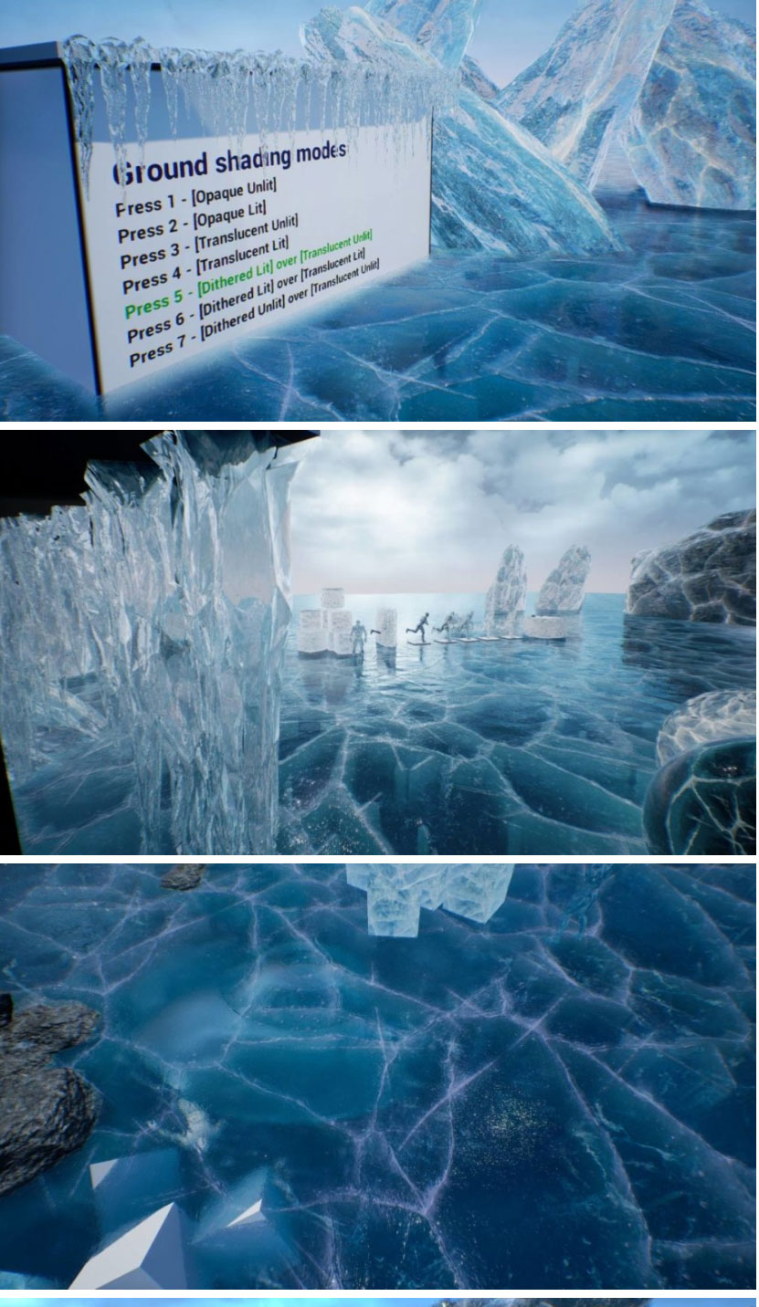 UE素材 地面冰冰块冰山水晶冰柱场景3D模型_琦美素材库,让您的设计少走弯路~