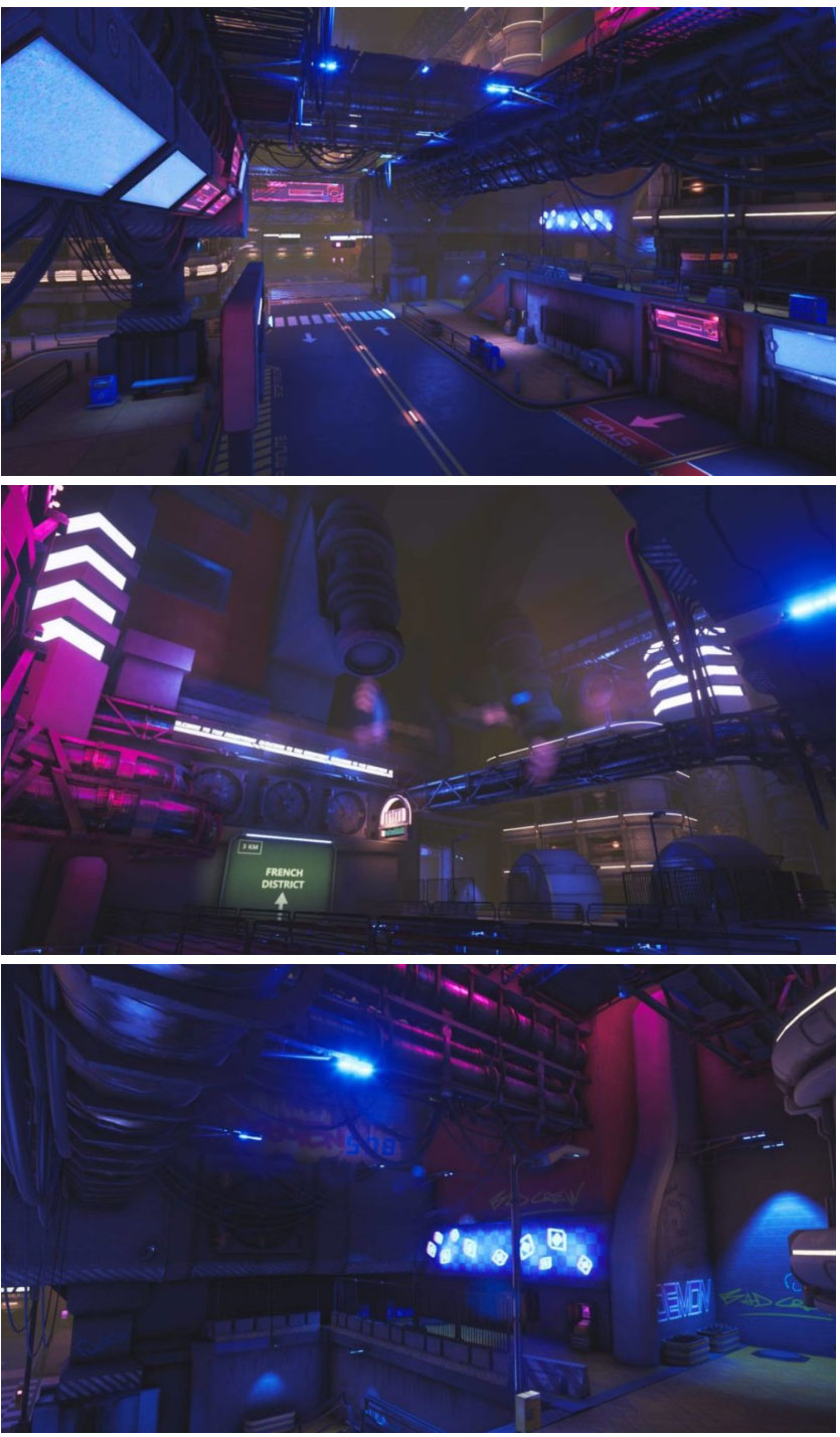UE素材 未来科幻赛博朋克城市建筑街道3D模型_琦美素材库,让您的设计少走弯路~
