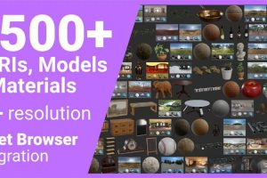 1000种HDRI材质模型预设库Blender插件 Poly Haven Asset Browser