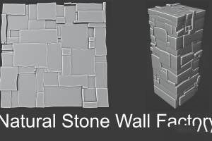 Blender插件 Natural Stone Wall Factory V1.1 石材地板墙面柱子生成器