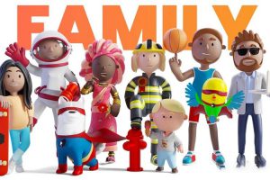 Blender卡通人物绑定角色3D模型 Cartoon Modular Fully Rigged 3D Family