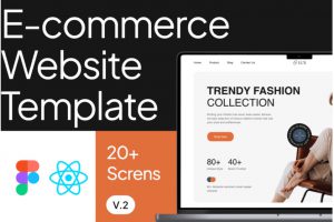 20+屏高级服装在线销售购物电子商务商城网站WEB界面设计Figma模板+源码素材