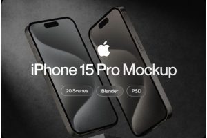 20款工业风APP界面设计作品集展示苹果iPhone 15 Pro贴图样机PSD模板素材