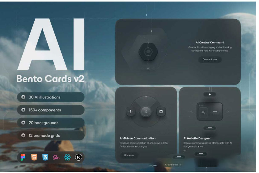高级AI智能家居APP应用网页多功能便当小卡片UI界面设计Figma模板+React源码_琦美素材库,让您的设计少走弯路~
