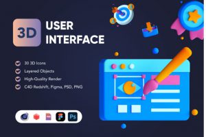 30款高级质感用户界面设计3d插图图标icons设计fig_c4d_psd_png格式素材