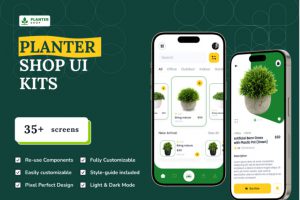 35+屏精美绿植花盆花卉在线购买商城APP应用程序UI界面设计Figma模板