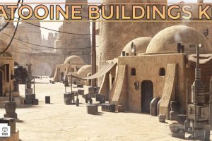 塔图因沙漠建模楼房3D模型资产预设 Tatooine Buildings Asset Pack