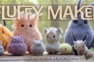 【Blender插件】Fluffy Maker V1.0.0 毛茸茸生成器毛皮毛绒毛发材质