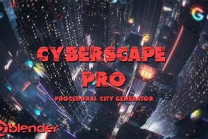 【Blender资产】Cyberscape Pro 2.3 大些赛博景观未来城市生成器