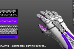 【Blender插件】Trimflow 2.11 无损贴花缝线饰片纹身刺青图案装饰边