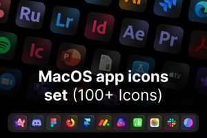 100+款高级苹果macOS操作系统APP应用程序图标Icons设计Figma格式素材