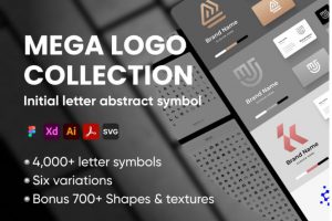 4000+款创意字母抽象符号几何图形LOGO图标设计AI_Figma_XD矢量素材_琦美素材库,让您的设计少走弯路~