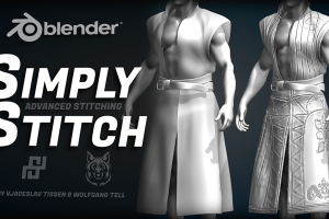 【Blender插件】Simply Stitch 1.44 简单缝纫服装缝合衣服装缝线针迹