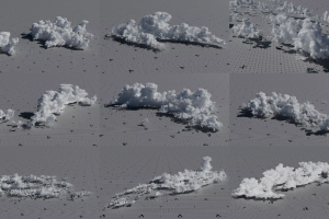 Blender体积云白云户外云烟VDB云海天空烟雾气体资产库低分辨率云素材