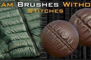 ZBrush服装缝合无缝接缝笔刷针线缝线衣服裤子针迹缝合雕刻zb笔刷