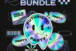 100+艺术Y2K液态全息金属抽象图形AI矢量EPS模板设计素材