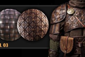 Substance Painter皮革盔甲花纹铠甲花纹SP材质球皮革盔甲PBR纹理