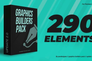 AE、PR模板-290款现代时尚流行渐变图形文字标题字幕条极简排版动画