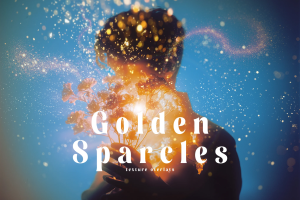 闪耀金色粉尘散景闪光粉末粒子特效叠加PNG免扣图片JPG背景素材