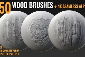 ZBrush木纹做旧结节木头笔刷木头表面划痕裂纹木纹细节雕刻zb笔刷