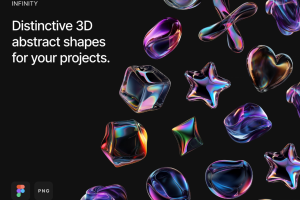 现代潮流动态彩虹流动曲线形状3D图形FIG模板PNG免扣图片设计素材