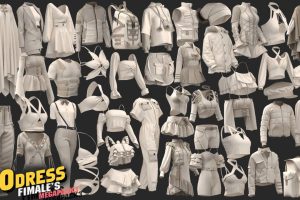 MD服装男女服装外套上衣连衣裙裤子套装ZPRJ模型打版源文件3D服装