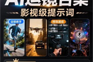 AI运镜镜头电影视级提示词视频教程AI制作短视频快速入门全解析~1545期
