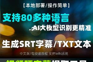 硬字幕提取软件str格式转文字TXT视频文案提取工具中文 WIN版本~1558期