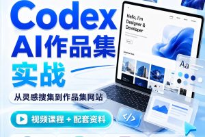 2026Codex AI作品集实战课个人网站搭建网页设计Skills提示词教程~1580期