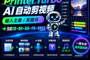 AI自动剪视频短视频生产输入主题、关键词→生成文案+素材+配音+字幕+背景音乐MoneyPrinterTurbo~1617期