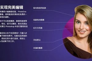 最新汉化版PhotoDiva v6.0 智能 AI 人像修图，超越PS神经滤镜的存在！一键美颜修饰塑形瘦腰长腿~1622期